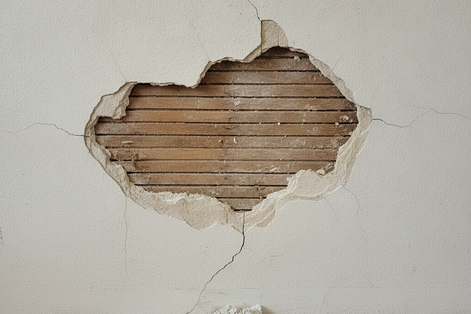 Damaged plaster wall lath exposed Scranton Pennsylvania Lackawanna County coal-era older home before repair Tony